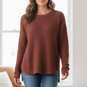 Pink Rose Rust Waffle Knit Sweater Women’s Medium